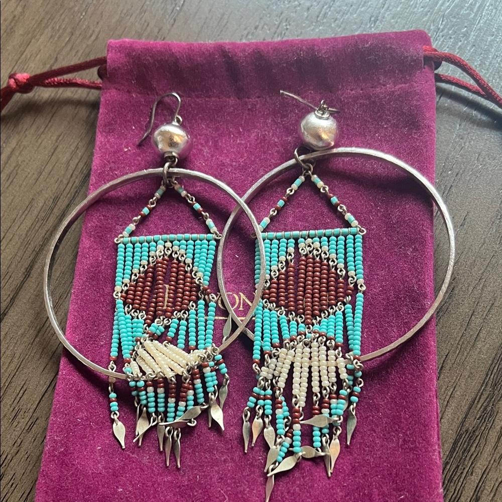 Handcrafted Beaded Hoop Earrings